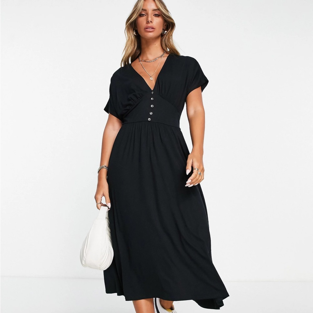 ASOS black midi dress. Size 8.
